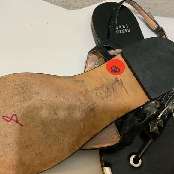 Stuart Weitzman  black flat sandals size 8 - Picture 5 of 10